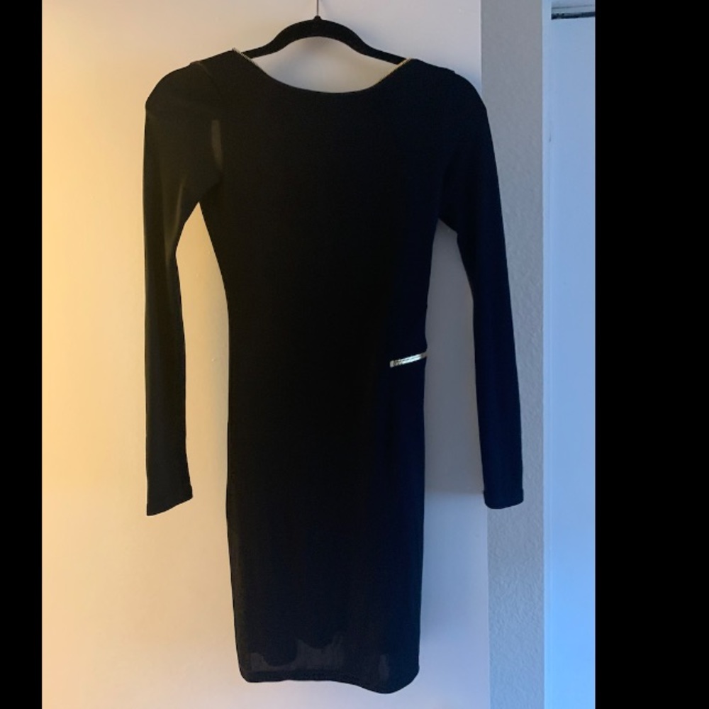 Marciano Black & Gold Zipper Dress-Size XS